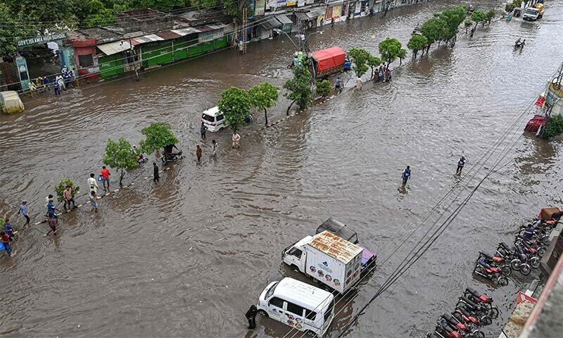Due to heavy rain in Lahore